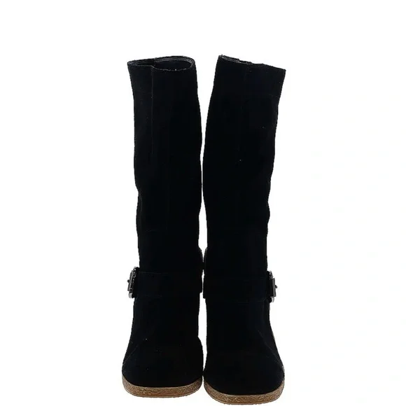 Nine West Black and Brown Wedge suede Boots - Picture 2 of 2